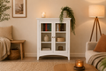 armoire blanche vitrée